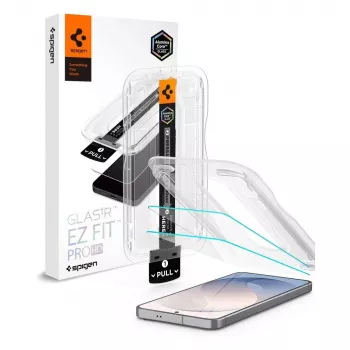 Spigen Glas.tR EZ Fit Pro AC 2-pack gehard glas displayscherm voor Samsung Galaxy S26 FE - helder, 9H-hardheid, auto-alignment-frame