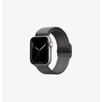 UNIQ Aspen Braided Loop band voor Apple Watch 42/41/40mm serie 1-11/SE/SE2/SE3 - granietgrijs
