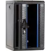 DSIT 9U 10 inch wandmontage serverrack met glazen deur, 312x310x486 mm, zwart