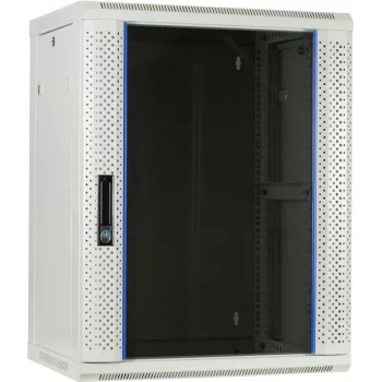DSIT 15U wandmontage-serverkast met glazen deur, wit, 600x450x770 mm (DS6415W)