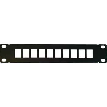 DSIT DS10-Patch-10UTP 10-poorts unloaded UTP keystone patchpaneel, 1U 19-inch rackmontage, zwart
