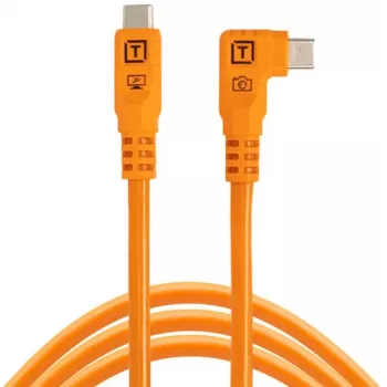Tether Tools TetherPro Optima 10G haakse USB-C-naar-USB-C-kabel, 1,8 m, oranje (CUC06RTG2-ORG)