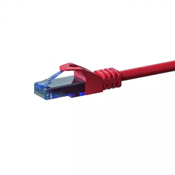 DSIT CAT6a U/UTP 100% koper ethernet-patchkabel, 15m, rood, 10Gbps, 500MHz, RJ45, snagless