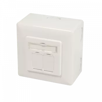 DSIT opbouw Cat. 6a afgeschermde dubbele RJ45-doos, ivoor