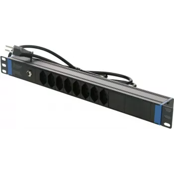 DSIT 19-inch Zwitserse stekkerdoos met overspanningsbeveiliging - 8 stopcontacten (DS-8PDU-CH-SPD)