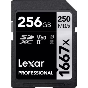 Lexar Professional 256GB SDXC UHS-II U3 V60 geheugenkaart 1667x