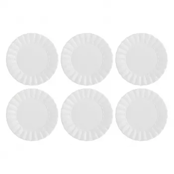LA PORCELLANA BIANCA set met 6 Ducale saladeborden - wit, 20 cm