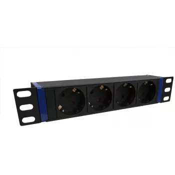 DSIT DS10-4PDU 10 inch rackmount-stroomverdeleenheid, 4 Schuko-stopcontacten, 16A, zwart