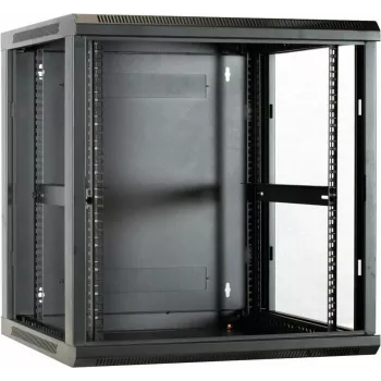 DSIT DS6612 12U wandmontage-serverkast met glazen deur, 600x600x635 mm, zwart