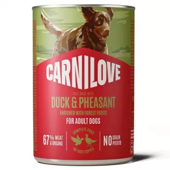 Carnilove eend & fazant natvoer voor honden, 400g blik, graanvrij