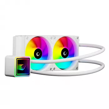 Rampage INFINITE V240 wit 240mm ARGB AIO vloeistof-CPU-koeler met temperatuurdisplay