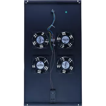 DSIT DS-FT100 4-ventilator serverrack koelunit met thermostaat voor 1000 mm diepe kasten, 1U, 230V, zwart
