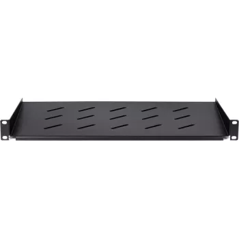 DS-IT 1U vaste rackplank voor 450 mm diepe wandkasten, 300 mm diepte, zwart