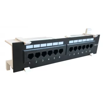 DS-IT CAT 6 wand patchpaneel, 12-poorts UTP (DS-Patch6-12UTP-WM)