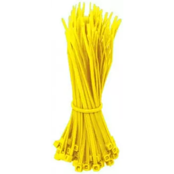 DSIT 140mm gele nylon kabelbinders - 100-pack (zelfborgend, 80N treksterkte)