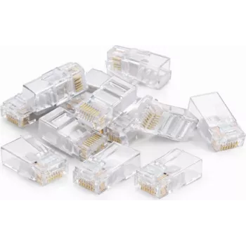 DSIT DANICOM UTP RJ45 Cat5e pass-through netwerkstekker voor flexibele en massieve aders (10-pack)