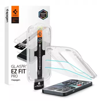 Spigen GLAS.tR EZ Fit Pro AC HD screenprotector van gehard glas voor Nothing Phone (4a), 2-pack, transparant