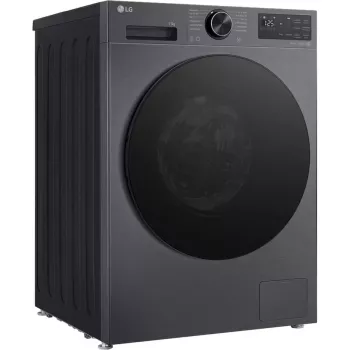 LG F4WX701YB 10,5 kg frontlader-wasmachine met AI DD, stoom, Wi-Fi - Black Steel