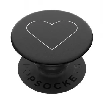 PopSockets PopGrip Standard - wit hart op zwart