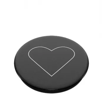 PopSockets PopGrip Standard - wit hart op zwart