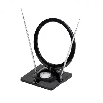 Vivanco VVTVANTSCIRCLE Binnenantenne DVB-T2/DAB+ Vlakantenne met 4G/5G-filter, Zwart