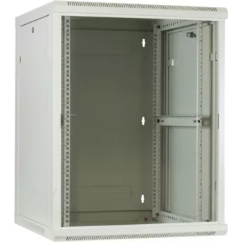 DSIT 6U wandmontage-serverkast met glazen deur, wit, 600x600x368 mm