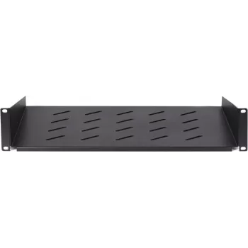 DSIT 2U vaste legplank voor 450 mm diepe wandkasten, 350 mm diep, zwart