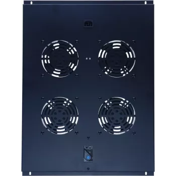 DSIT DS-FT80 4-ventilator serverrack-koeleenheid met thermostaat voor 800 mm diepe kasten, 1U, 230V, zwart