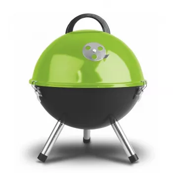 FIELDMANN FZG 1000G houtskoolbarbecue, 44 cm verchroomd rooster, geëmailleerd stalen lichaam, driepootstandaard, uitneembare aslade, zwart