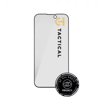 Tactical Glass Shield Privacy 5D displayschermfolie voor iPhone 15 / 16, zwart