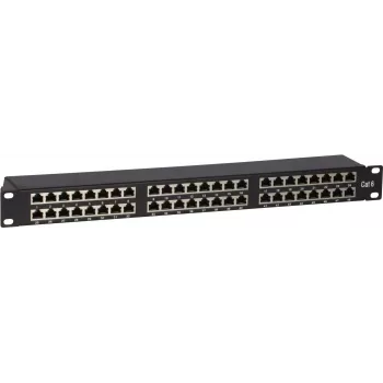 DS-IT CAT6 FTP 48-poorts 19 inch 2U afgeschermd patchpanel, zwart