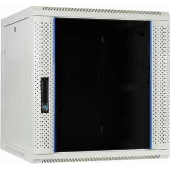 DSIT 12U wandmontage serverkast met glazen deur, wit, 600x600x635 mm