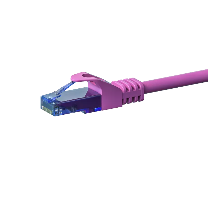 DSIT UTP CAT6a roze 100% koper patchkabel 0,25m DC-U6A9-002