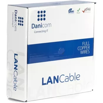 DSIT Danicom CAT7 S/FTP installatiekabel 50m massieve geleider LSZH Dca – 10 Gbit/s dubbel afgeschermd