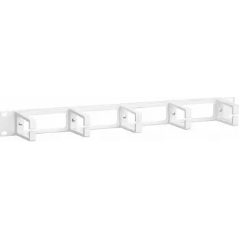 DSIT 19 inch 1U kunststof kabelmanagementpaneel met borstelstrip – wit (DS-1903-W)