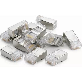 DSIT DANICOM SFTP RJ45 CAT6a pass-through-stekker voor flexibele kabel, 10-pack