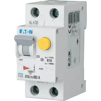 Eaton PXK-B16/1N/003-F RCBO combinatieschakelaar, B16 1P+N 30mA type A, 230V, 6kA, 2TE