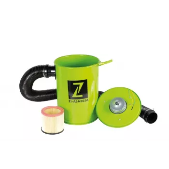 Zipper ZI-ASA305A 1100W houtstofafzuiger met 100L zak, 1800 m³/h luchtstroom, 1800 Pa onderdruk, reduceerset