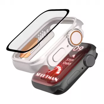 TECH-PROTECT DEFENSE360 Apple Watch 4/5/6/SE (44mm) titanium/oranje robuuste behuizing met geïntegreerde band