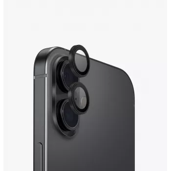 UNIQ Optix aluminium cameralensbeschermer met applicator voor Apple iPhone 17, Blauw