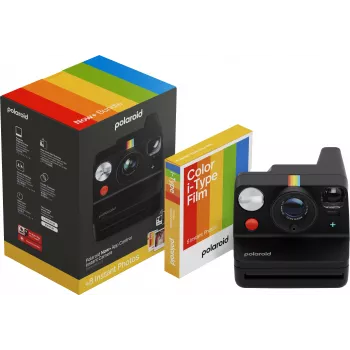 Polaroid Everything Box Now+ Gen 3 zwart directklaarcamera-set met 2x Color 600 film dubbelpak