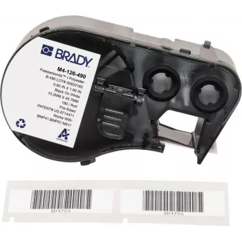 Brady FreezerBondz polyester-etiketten 15,24 x 45,72 mm zwart op wit permanent (180 etiketten/rol)