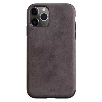 UNIQ Sueve iPhone 11 Pro hoesje van liquid silicone, taupe warm grey
