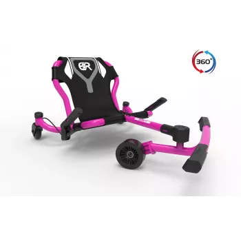 EzyRoller Spinner X roze 360° draai-ride-on-speelgoed voor kinderen van 4-12 jaar