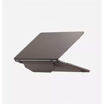 UNIQ Lyden Versa Hard Shell Folio-hoes voor MacBook Air 13 inch (M2 2022 / M3 2024 / M4 2025 / M5 2026), grijs
