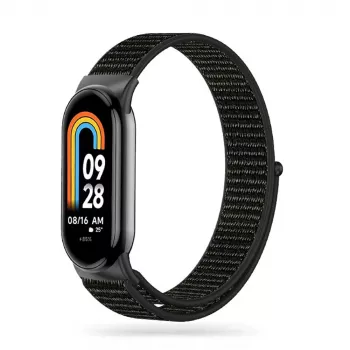Tech-Protect Nylon nylon bandje voor Xiaomi Smart Band 8/9/10, zwart