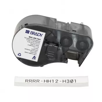 Brady M4C-250-7641 zelflaminerende vinyl-kabelmarker voor BMP51/BMP53, 38,1 mm x 19,05 mm, wit/transparant, 6,4 m rol