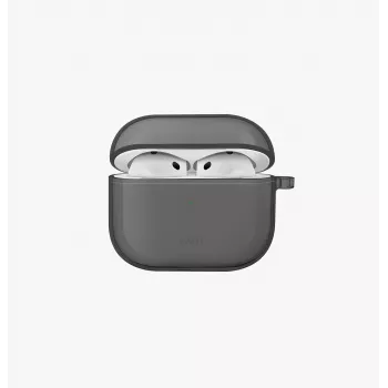 UNIQ Glase hoes voor Apple AirPods 4 glanzend rook