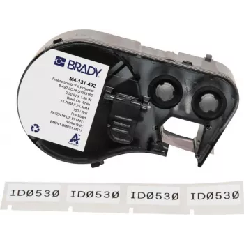 Brady FreezerBondz II polyester etiketten, zwart op wit, 12,70 x 25,40 mm, permanent, 180 etiketten (M4-131-492)