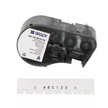 BRADY M4C-250-595-WT-BK witte polyester thermotransfer etiketrol voor BMP41/BMP51/BMP53/M511, 38,1 mm x 25,4 mm, 250 etiketten